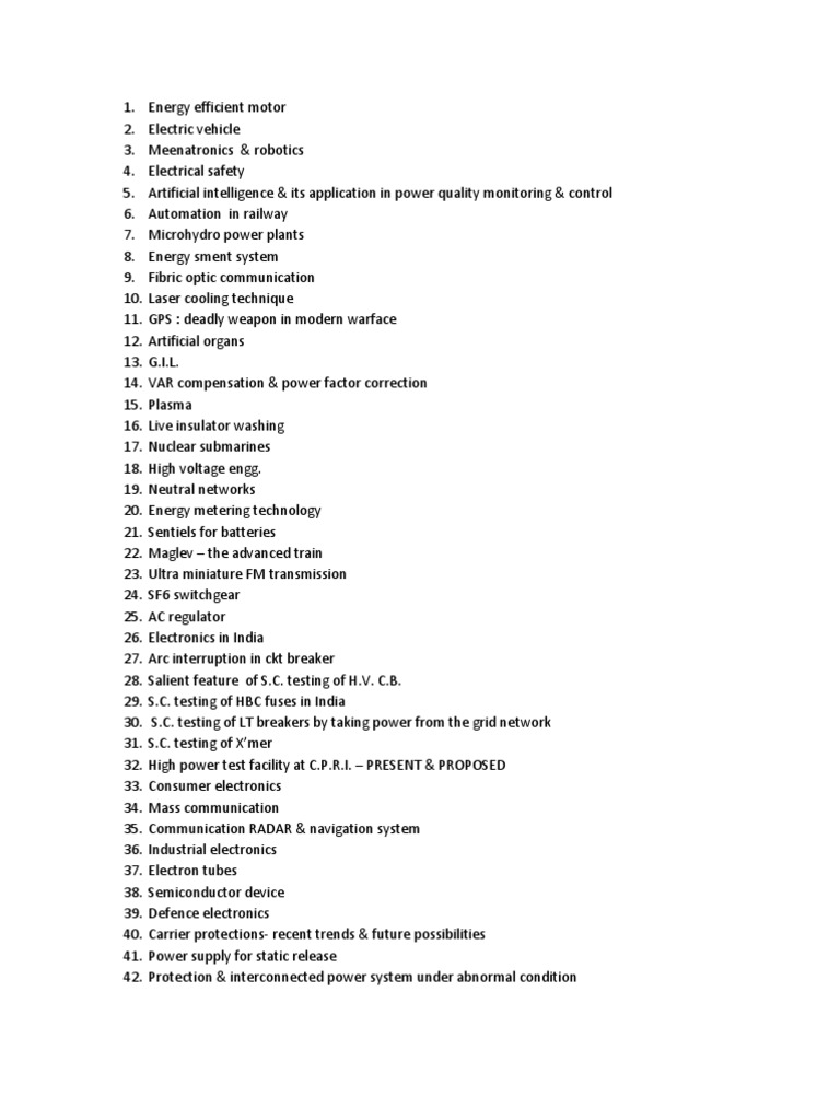 Electrical Seminar Topics PDF