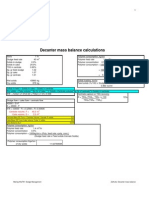 Decanter mass balance calculations