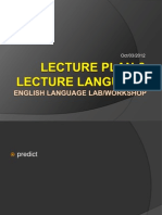 Lecture Plan & Lecture Language