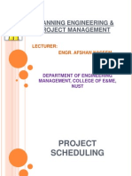 Planning Engineering & Project Management: Lecturer: Engr. Afshan Naseem