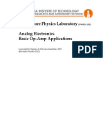 Sophomore Physics Laboratory Analog Electronics Basic Op-Amp Applications