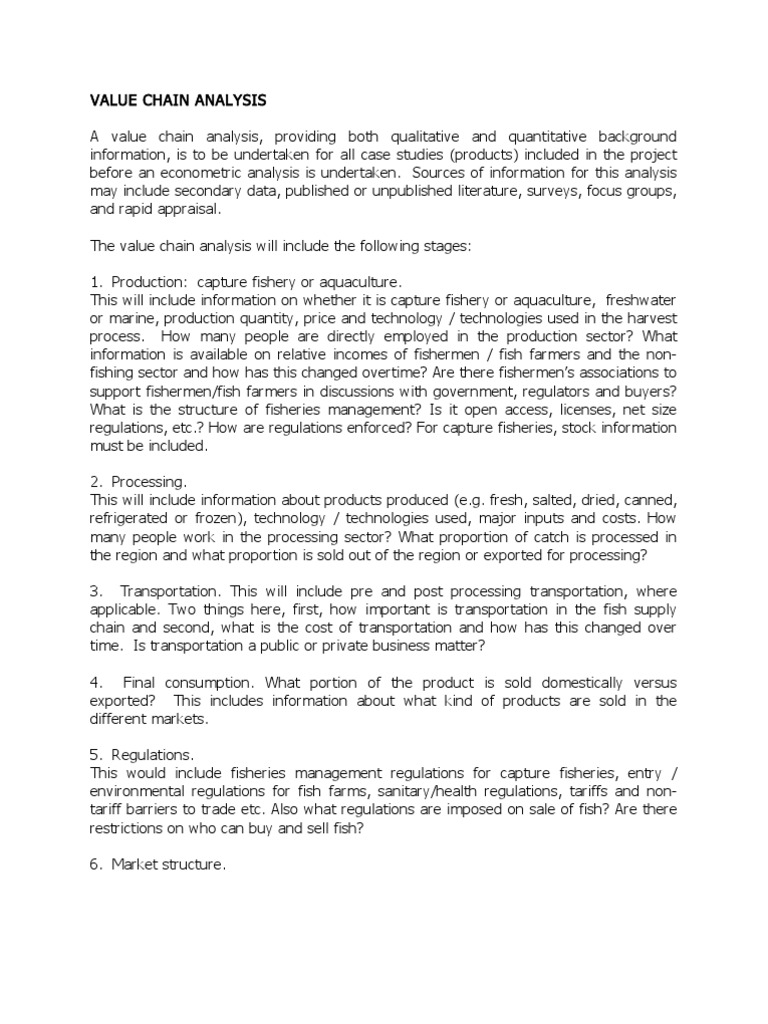 Value Chain Analysis | PDF | Exports | Value Chain