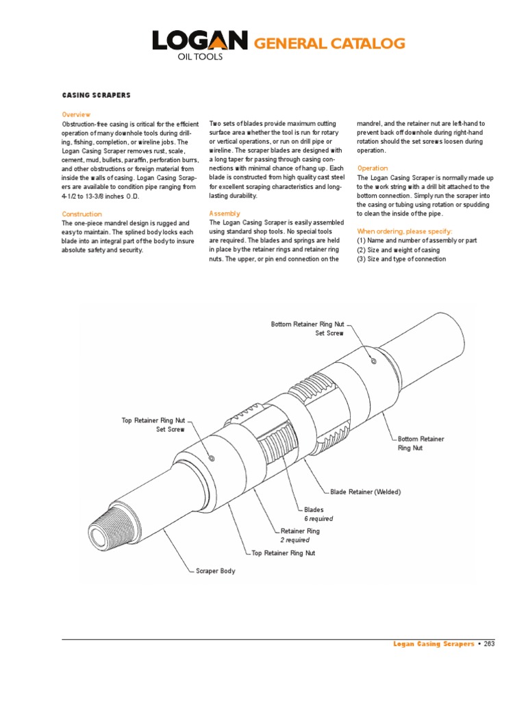 Casing Scrapers PDF Casing (Borehole) Manufactured Goods
