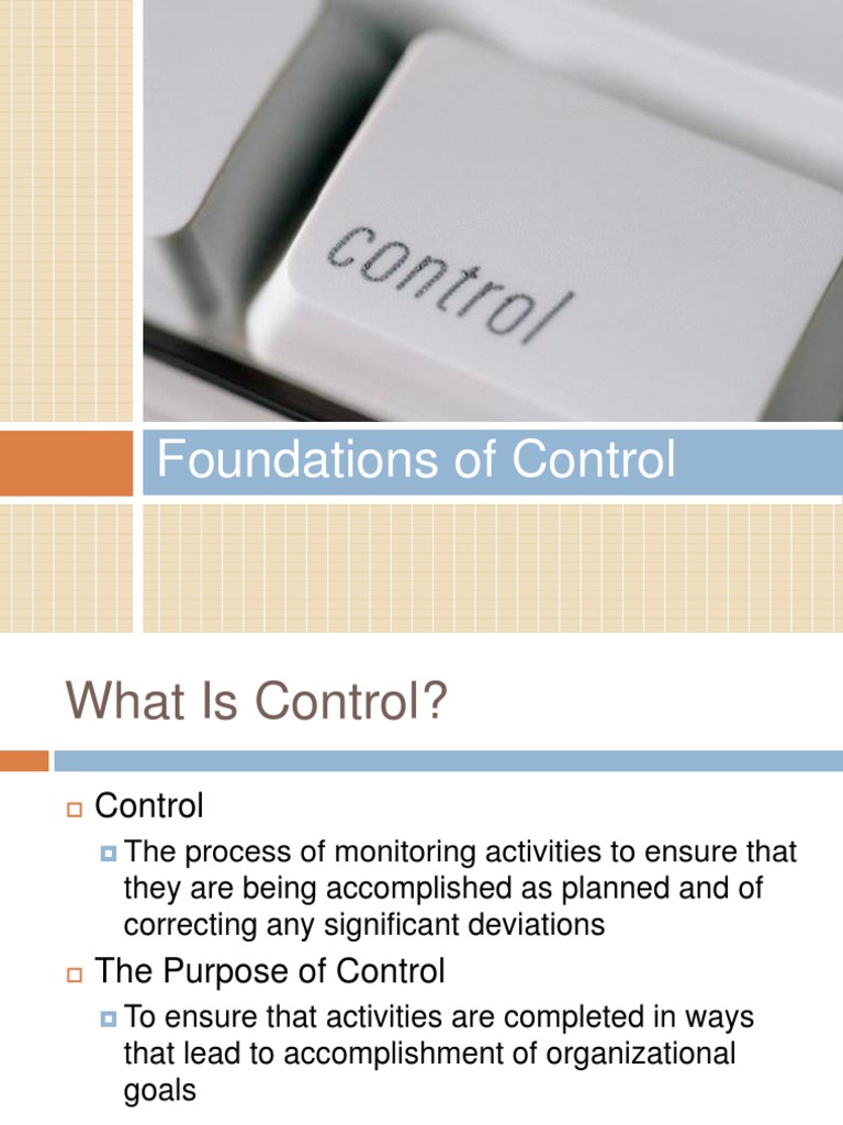 Foundations of Control | PDF | Financial Ratio | Goal