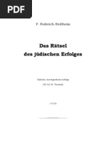 Das Raetsel Des Juedischen Erfolges (7.auflage1928) - Roderich-Stoltheim, Ferdinand