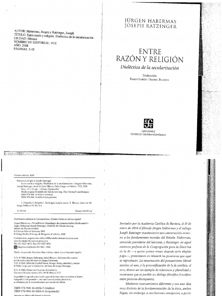 Ratzinger And Habermas – Diálogos fé razão: o encontro de Ratzinger com ...