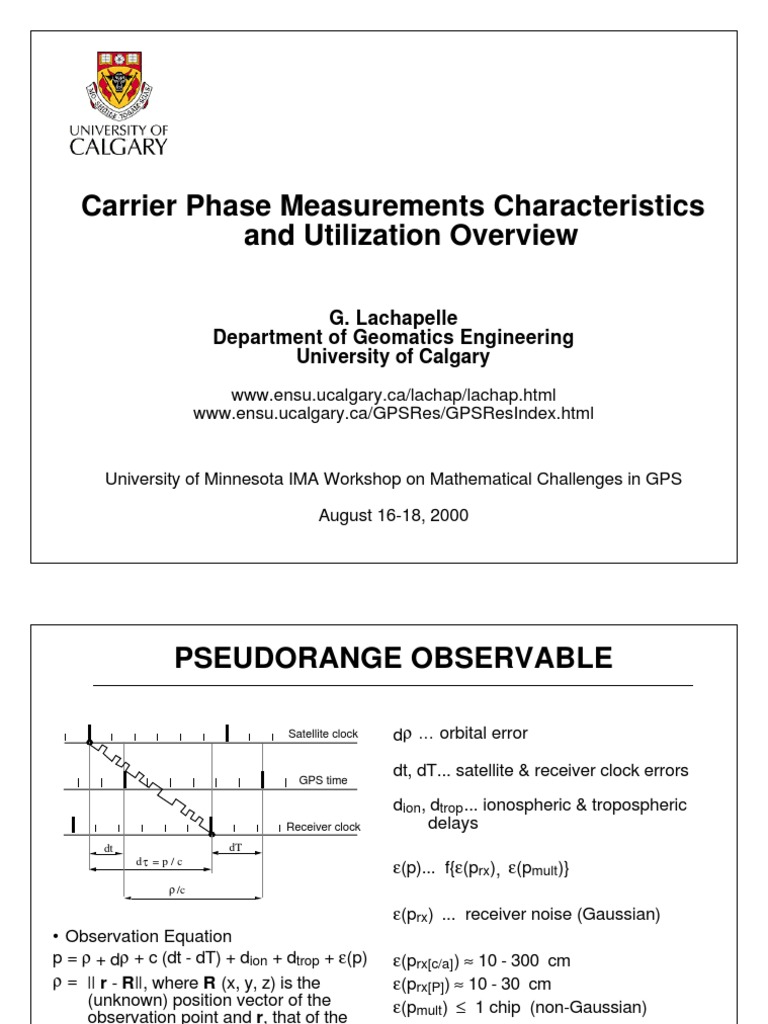 Carrier Phase Measurements GNSS PDF Global Positioning System