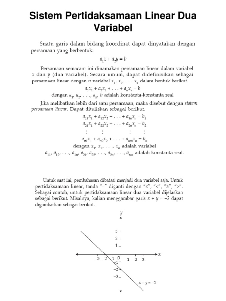 Sistem Pertidaksamaan Linear Dua Variabel