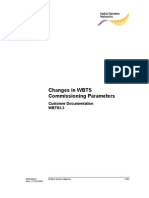 Changes in WBTS3 3 Commissioning Parameters Dn70296027x1x0xen