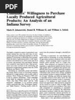 Consumers' Willingness To Purchase Locally Produced Agricultural Products: An Analysis of An Indiana Survey