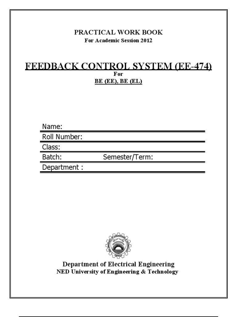 EE-474 Feedback Control Systems Guide | PDF | Control Theory | Control ...