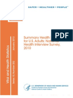 Summary Health Statistics for U.S. Adults