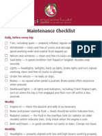 Simple Vehicle Maintenance Checklist.