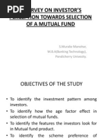 Investor perception towards selection of a mutual fund
