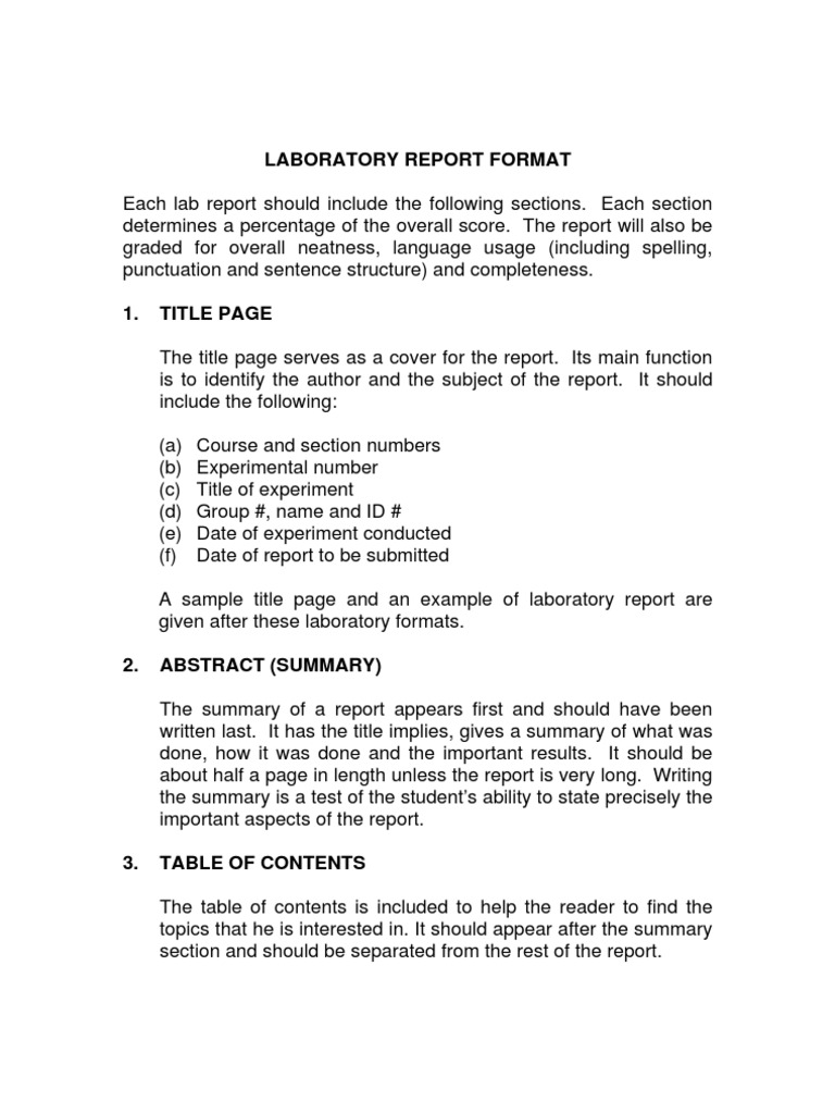 Laboratory Report Format  PDF  Experiment  Data
