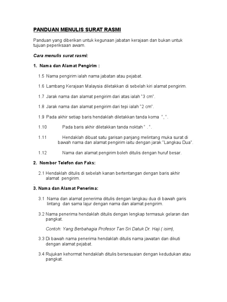 662 Panduan Menulis Surat Rasmi 1 Pdf