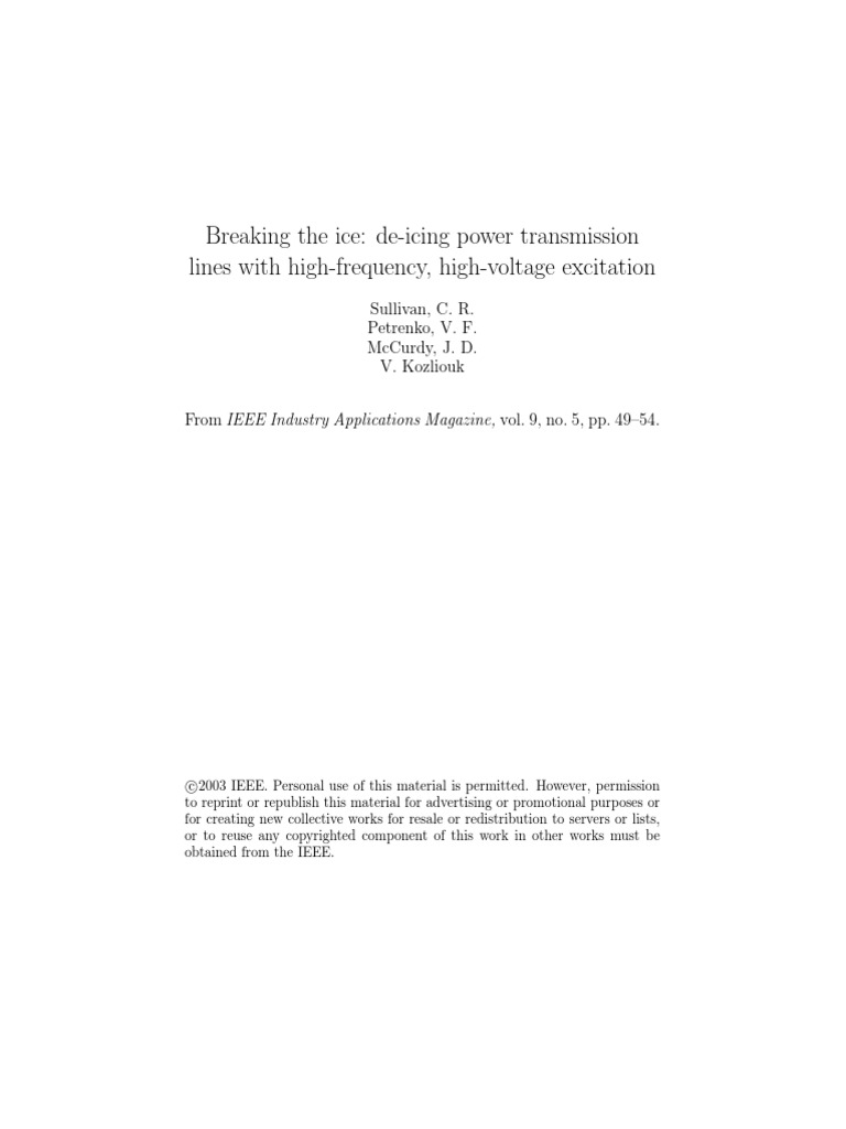 Breaking The Ice DeIcing Power Transmission Lines With HighFrequency
