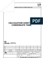 Calculation Sheet For Condensate Tank: I.P.D.C. Project: Shirvan 6×159 M.W. Gas Turbine Power Plant