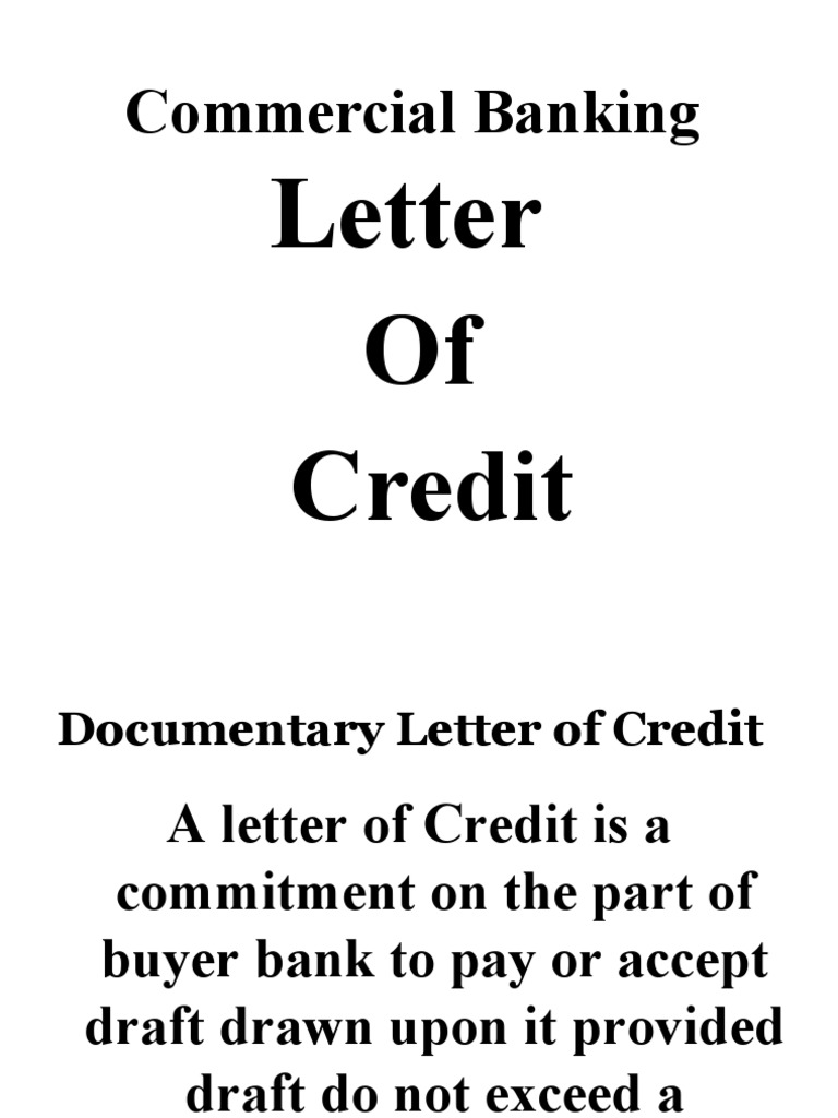 Letter of Credit PDF Letter Of Credit Credit