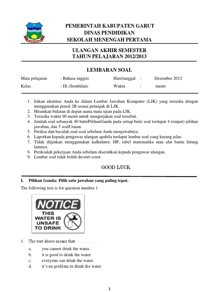 Contoh Soal Personal Letter Pilihan Ganda Beserta Jawabannya - Contoh
