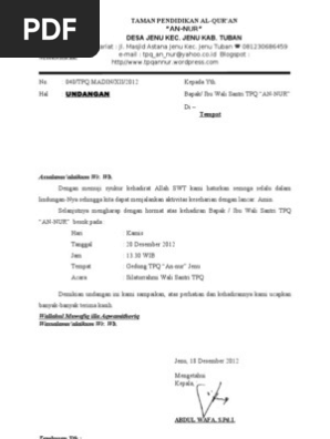 460 Koleksi Contoh Undangan Rapat Tpq Terbaru
