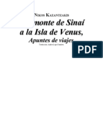 Kazantzakis Nikos Del Monte Sinai A La Isla de Venus Apuntes de Viajes