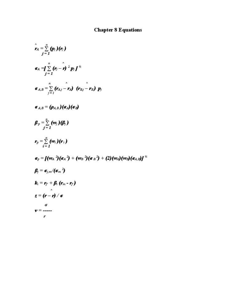 Chapter 8 Equations | PDF