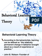 Behavioral Learning Theory