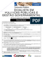 Especialista em Politicas Publicas e Gestao Governamental Discursiva Prova