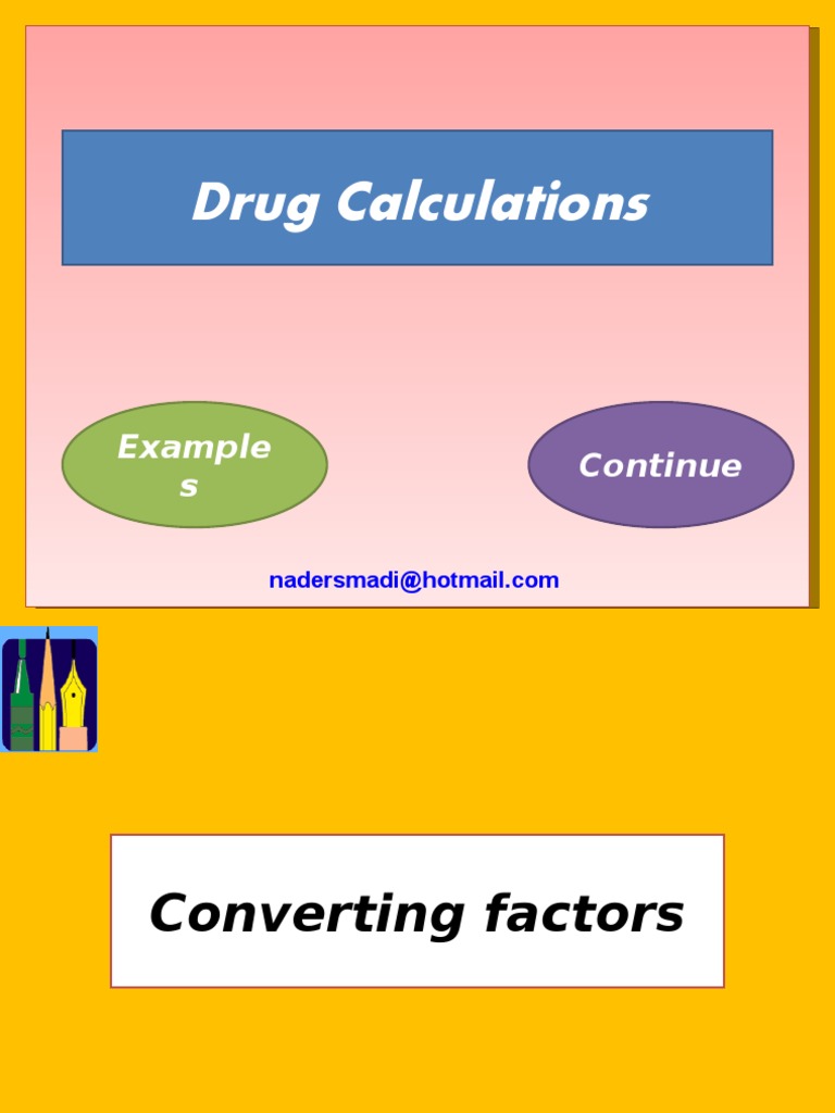 IV Drug Calculation Guide | PDF | Intravenous Therapy | Dose (Biochemistry)