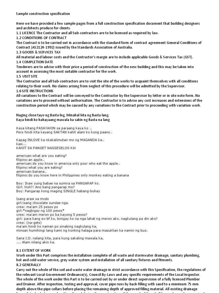 Construction Specification Overview | PDF | General Contractor ...