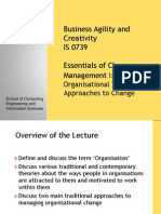 Business Agility and Creativity IS 0739 Essentials of Change Management