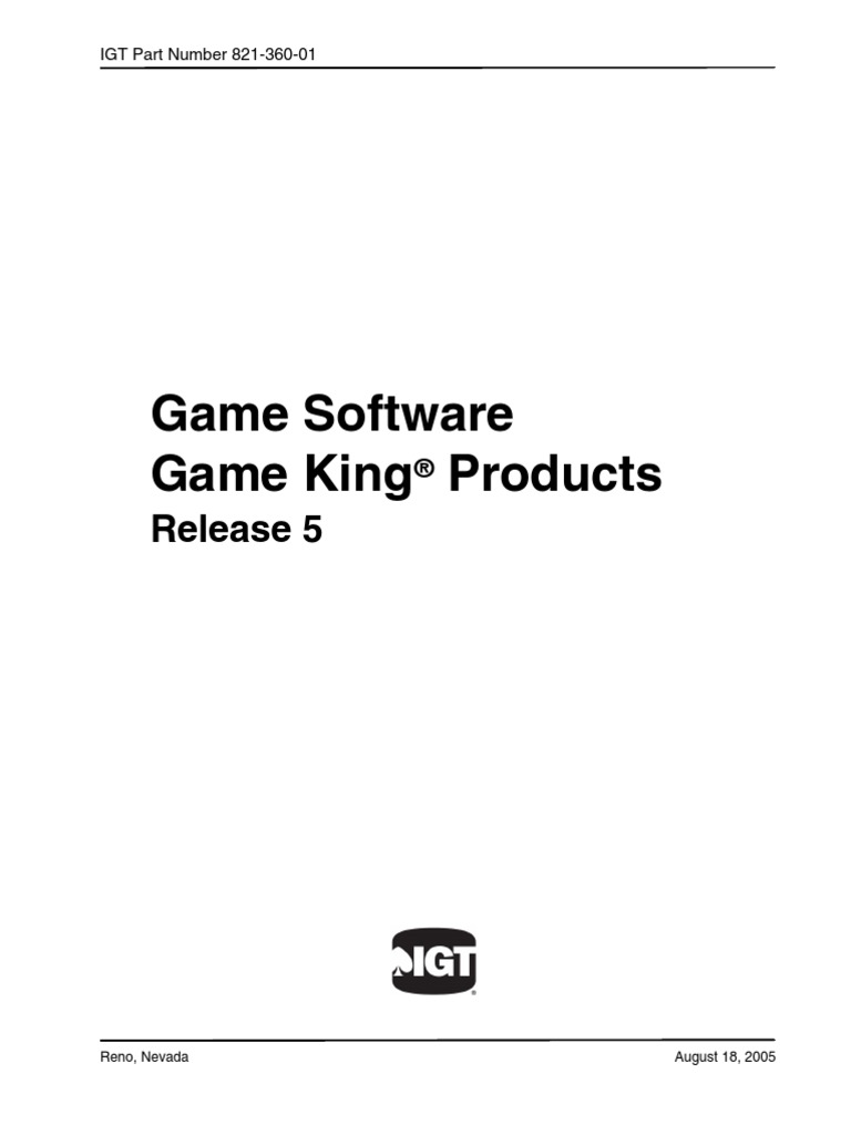 Game Software Game King Products PDF Menu Menu