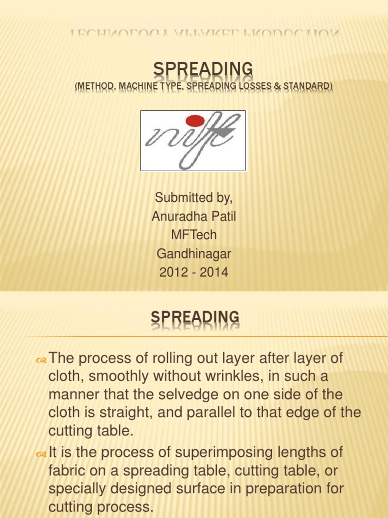 Spreading in apparel industry Textiles Clothing