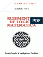 Lorenzo Peña: Rudimentos de Lógica Matemática