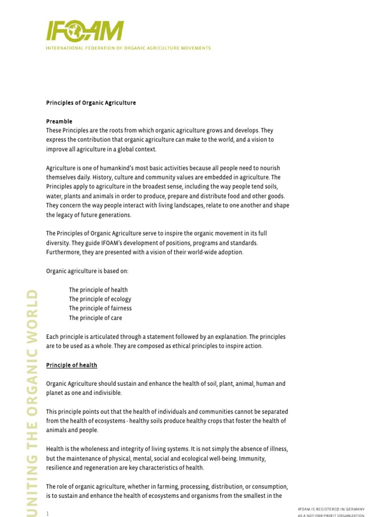 Principles of Organic Agriculture Explained | PDF | Organic Farming ...