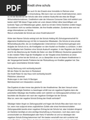 Sofortkredit Und Kredit Ohne Schufa