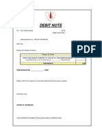 Debit Note Format