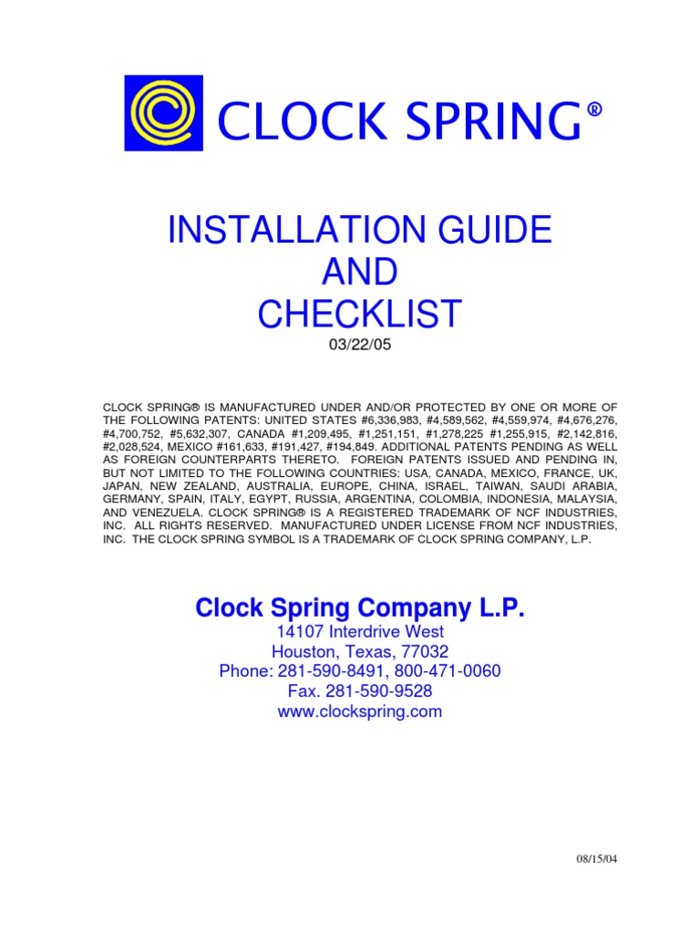 Clock Spring Installation Manual PDF Pipe (Fluid Conveyance) Applied And Interdisciplinary