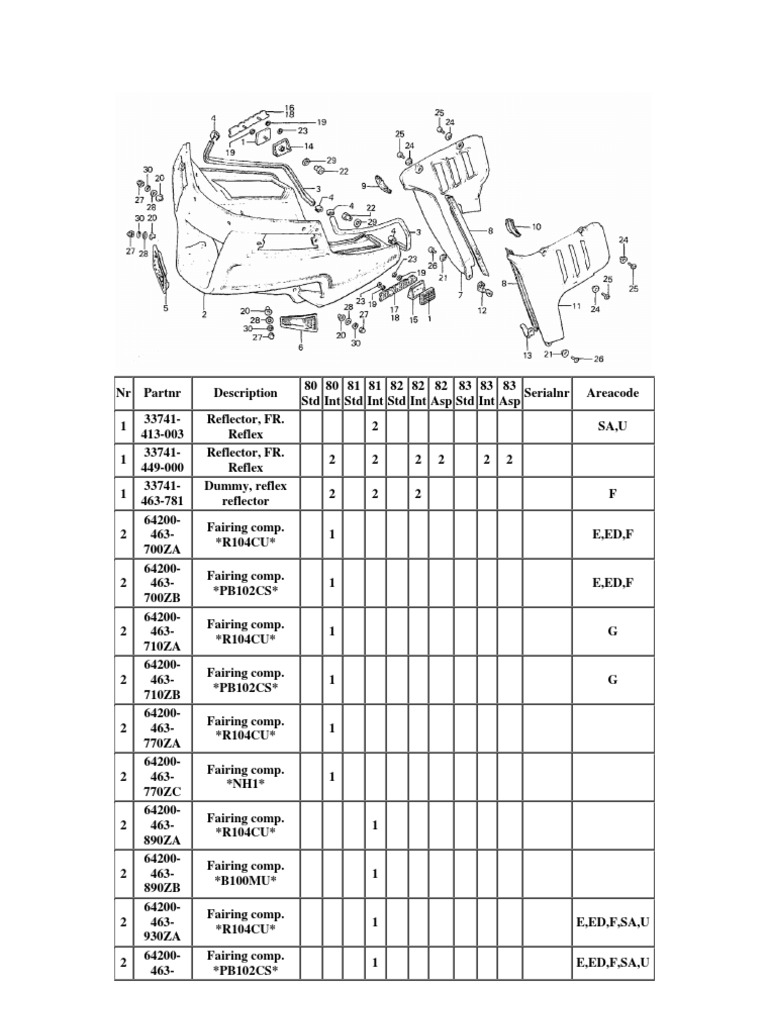 Honda Goldwing GL1100 1980 to 1983 Parts Manual | United States Navy