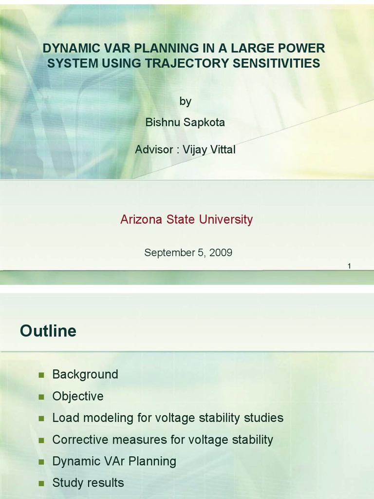 Dynamic VAr Control for Voltage Stability | PDF