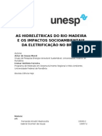 As Hidrelétricas Do Rio Madeira e Os Impactos Socioambientais Da Eletrificação No Brasil