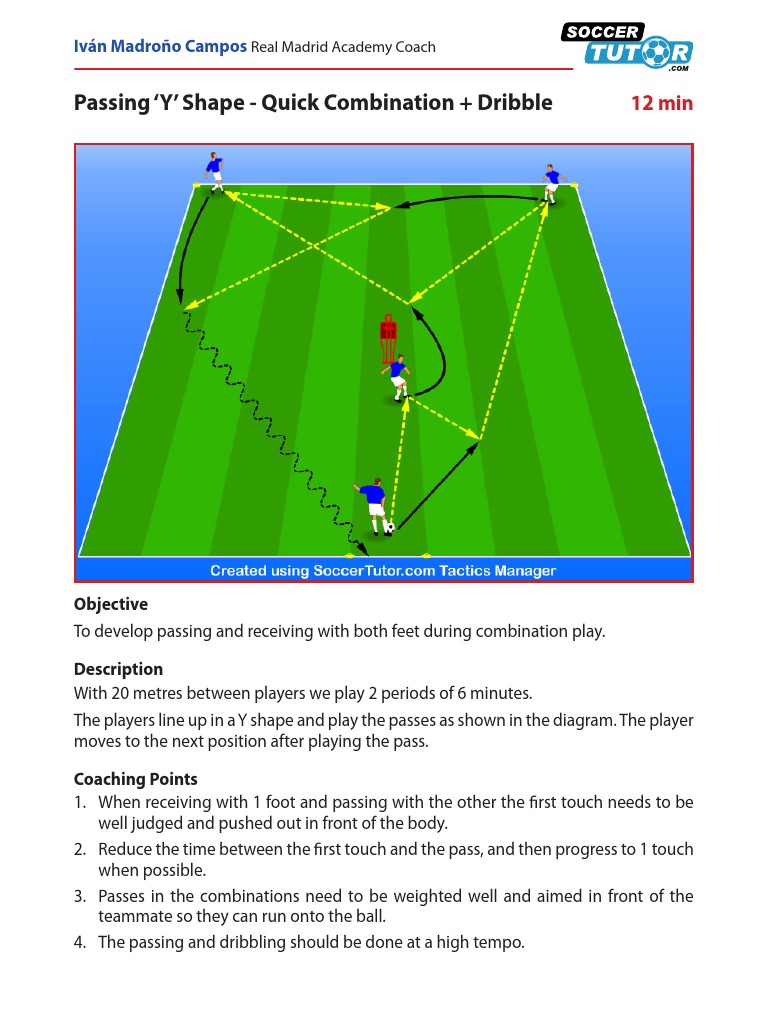 Spanish Academy Soccer Coaching Passing Drill Pdf Sport Variants Association Football