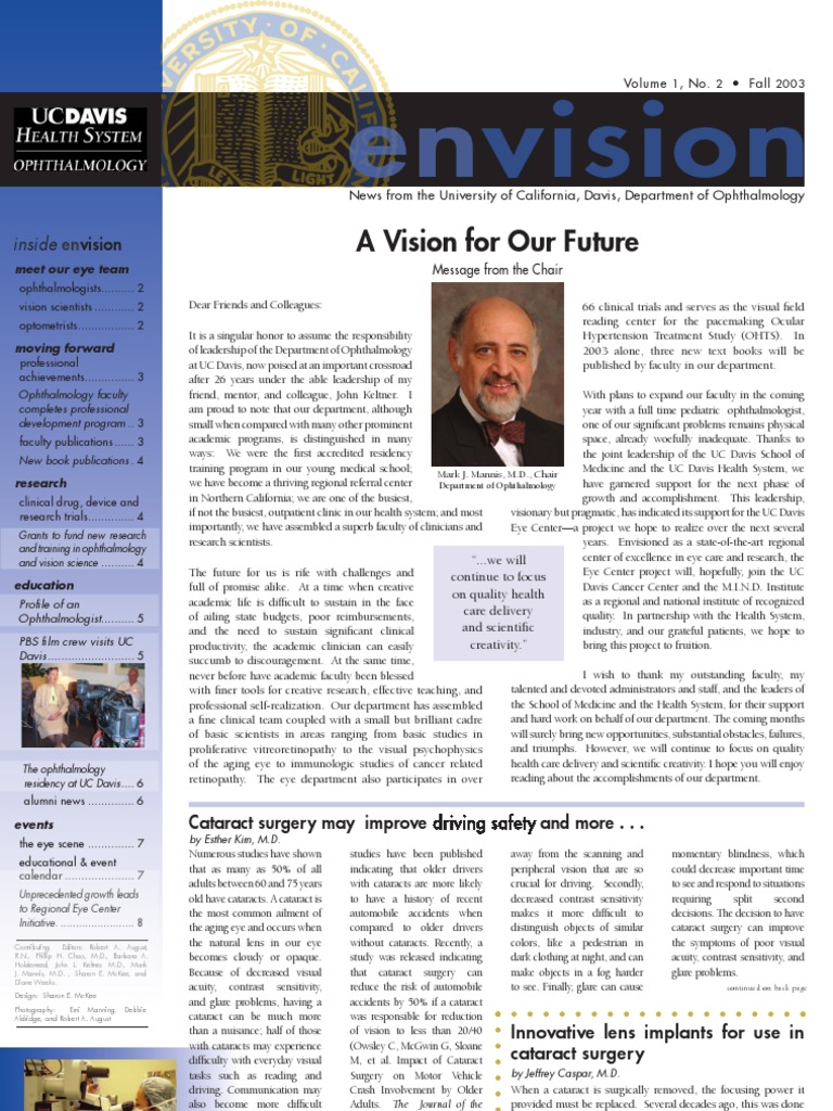 Newsletter Fall | PDF | Ophthalmology | Optometry