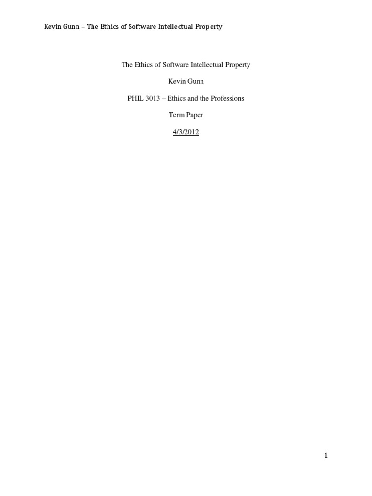 The Ethics of Software Intellectual Property | PDF | Trade Secret ...