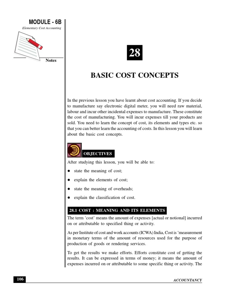 Basic Cost Concepts in Accounting | PDF