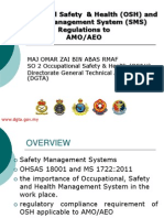 Occupational Safety & Health (OSH) and Safety Management System (SMS) Regulations To AMO/AEO