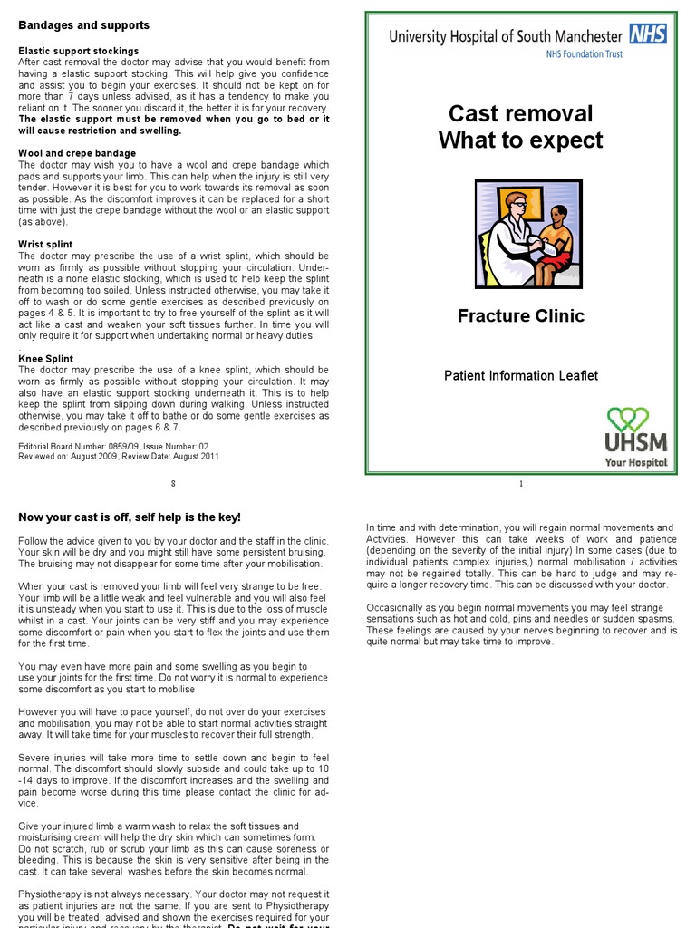 Cast Removal What To Expect Fracture Clinic PDF Elbow Hand