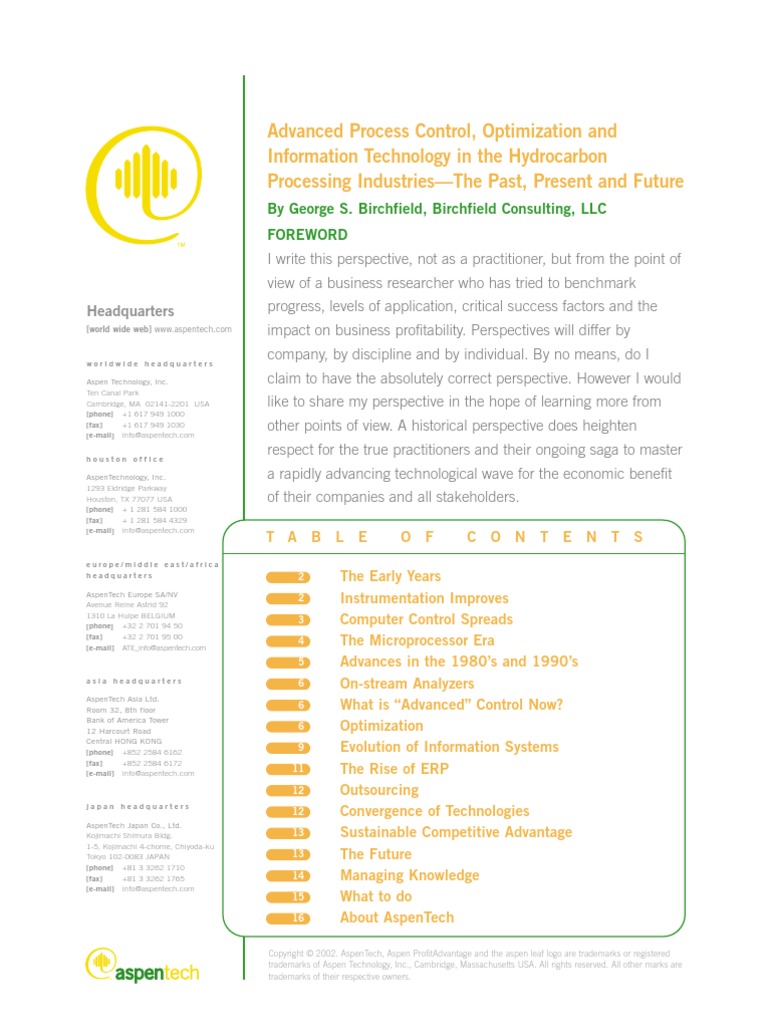 Advanced Process Control, Optimization and Information Technology in ...
