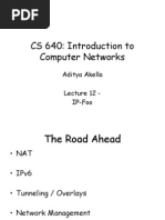 CS 640: Introduction To Computer Networks: Aditya Akella Lecture 12 - IP-Foo